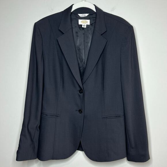Talbots Gray Italian Wool Stretch Suit Jacket Blazer Size 8 Professional Office - Picture 1 of 8